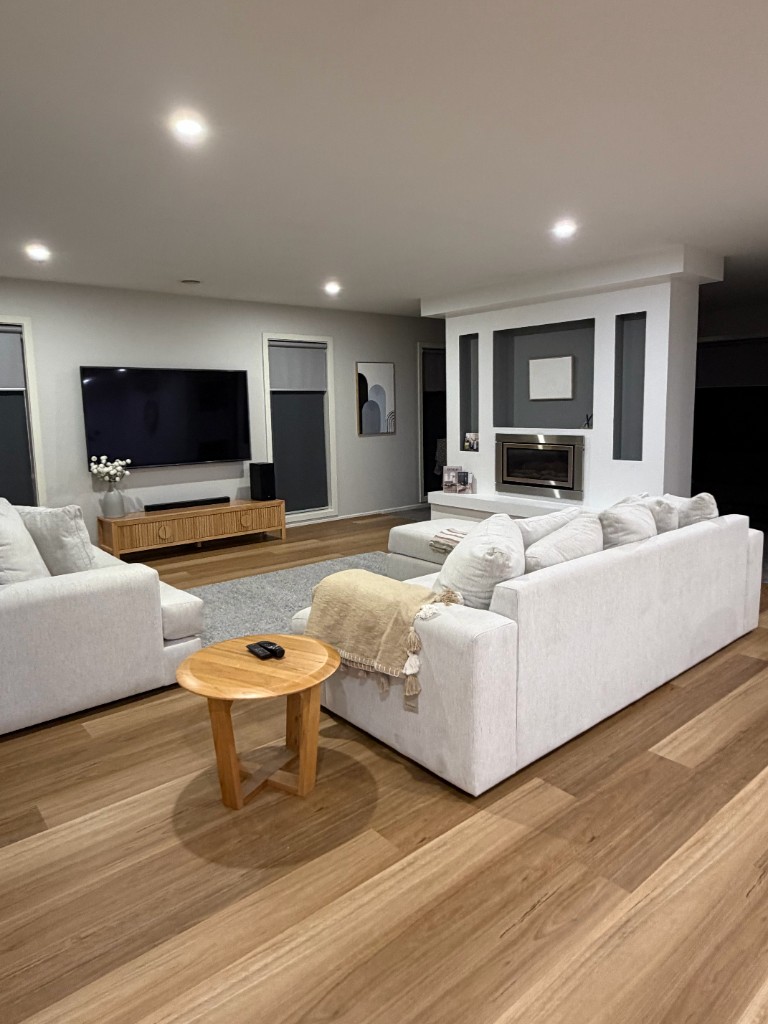 Hybrid flooring — open plan living
